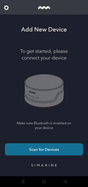 Simarine Connect — scan and pair the STR sender