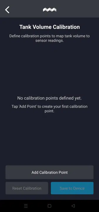 Simarine Connect — multi-point tank calibration
